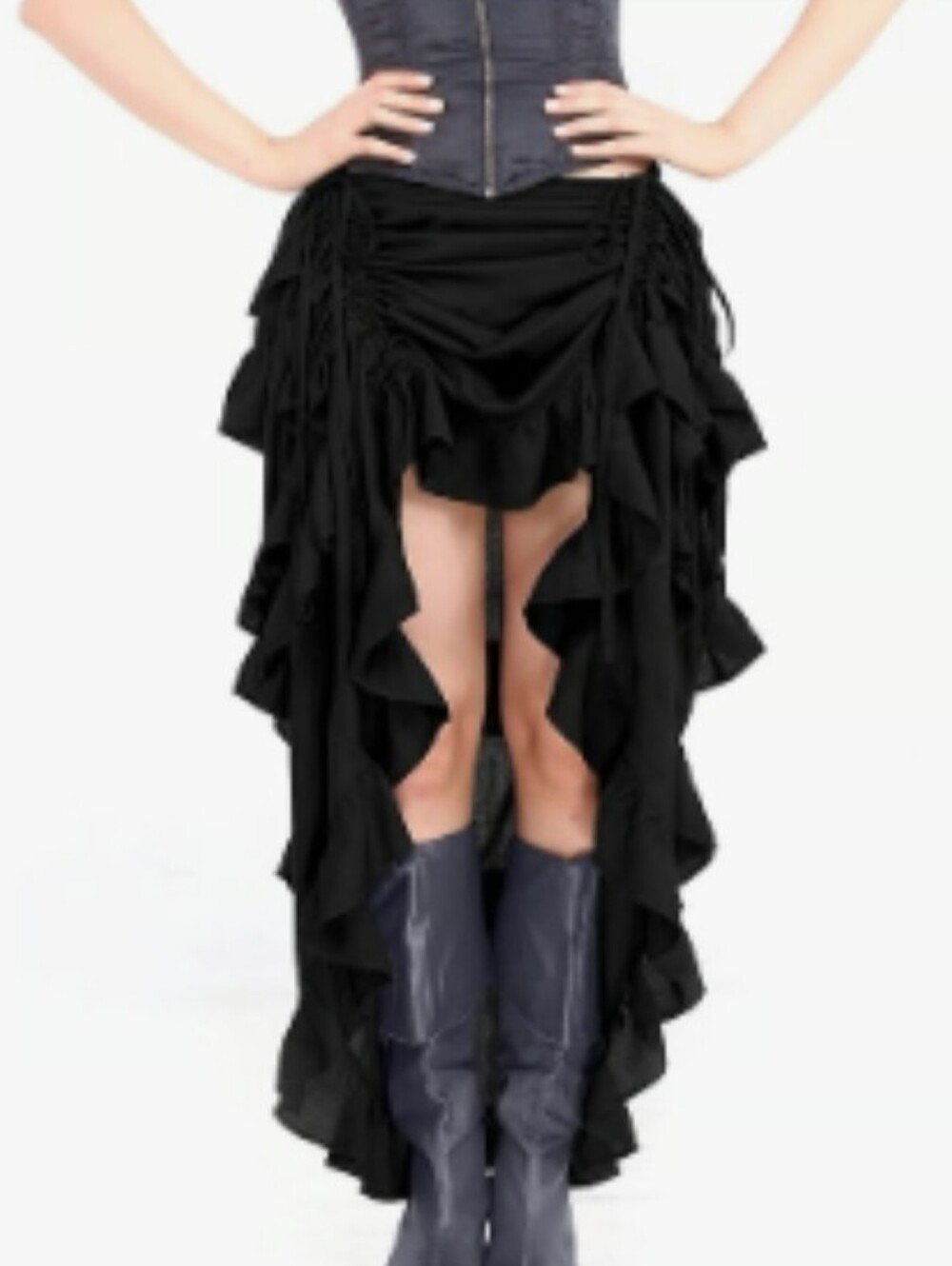 NWT bustle ruffle skirt goth Pirate Dressing lolita Victorian whimsy convertible
